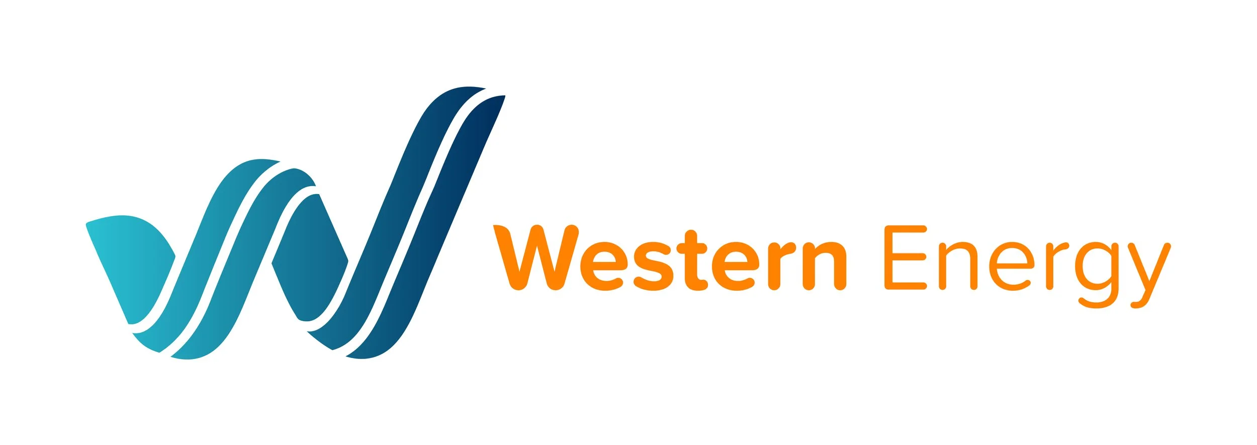 Western Energy logo with a stylized blue W and orange text.