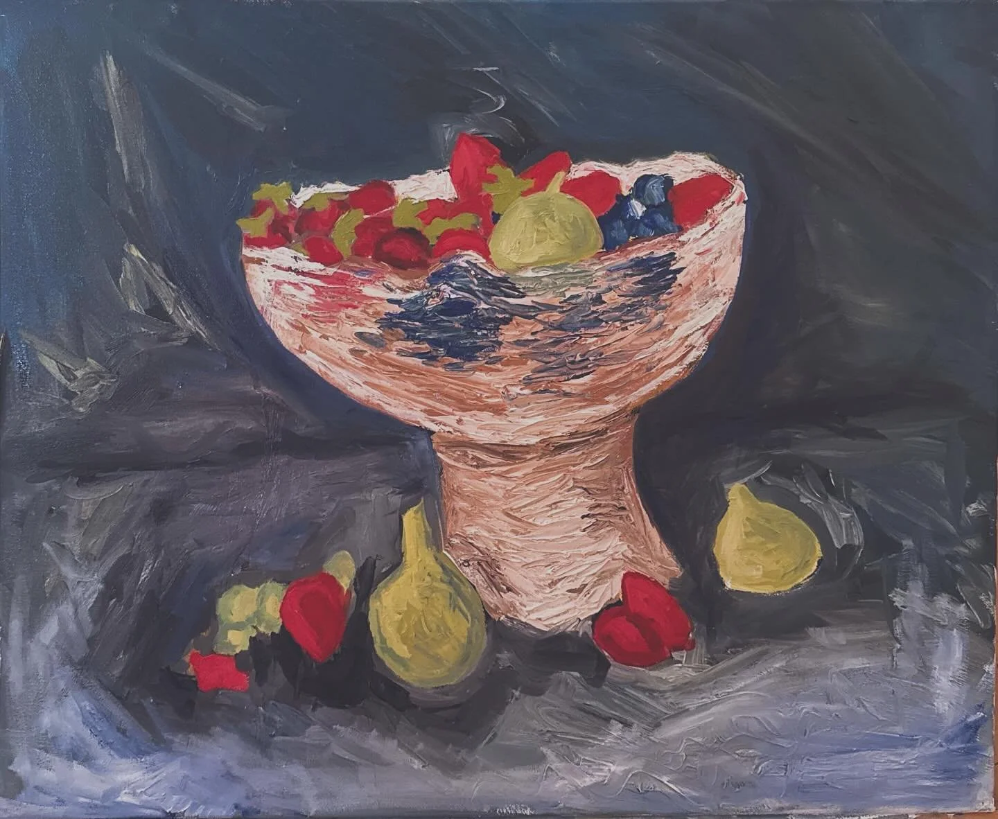 20x24 oil on canvas 🍓don't tip over the fruit 🍐🫐