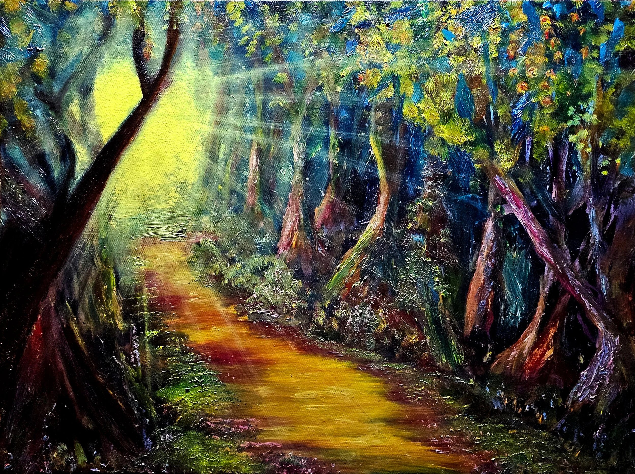 Glimmer in the Grove | 24 × 18 inches | Oil on Gallery-Wrapped Canvas