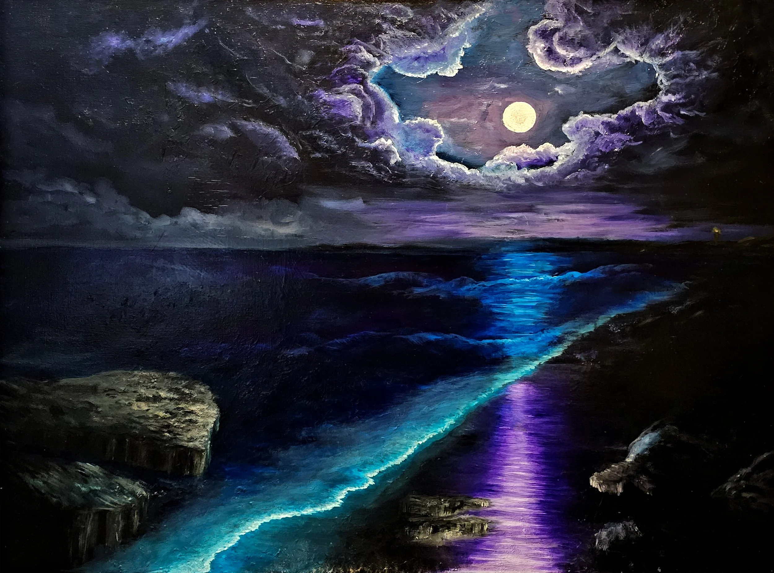 Night Wave | 30 x 20 inches | Oil on Gallery-Wrapped Canvas