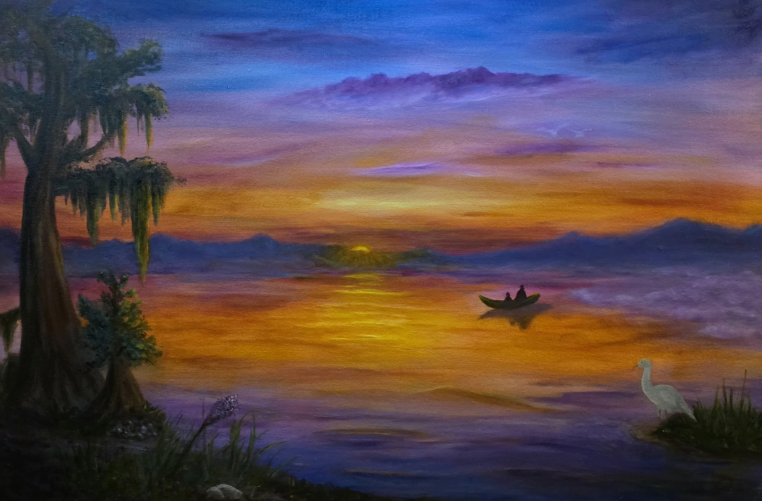 Together on Purple Sunrise | 30 x 20 inches | Oil on Gallery-Wrapped Canvas