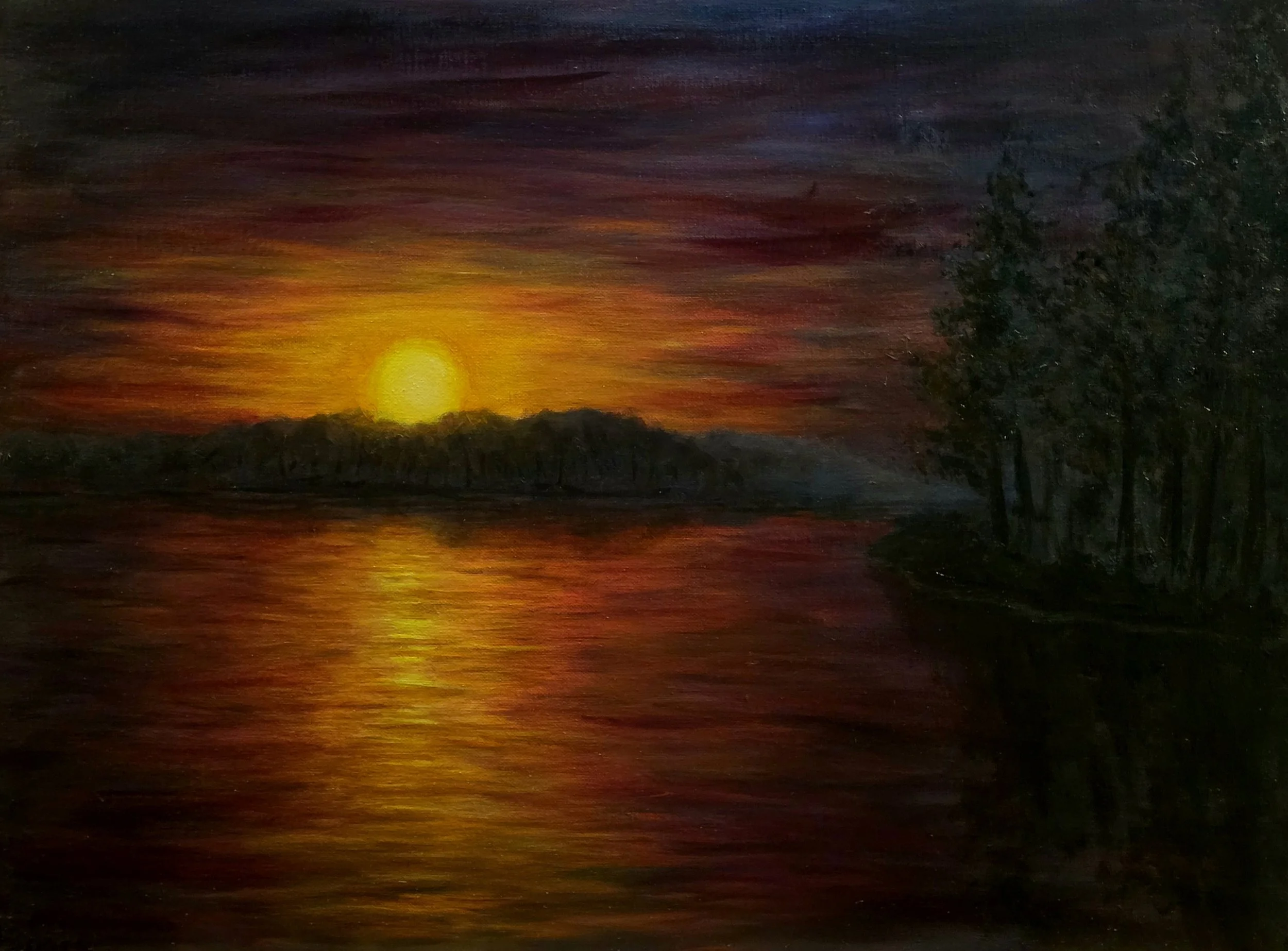 Bayou Sunset 3 | 24 x 18 inch | Oil on Canvas