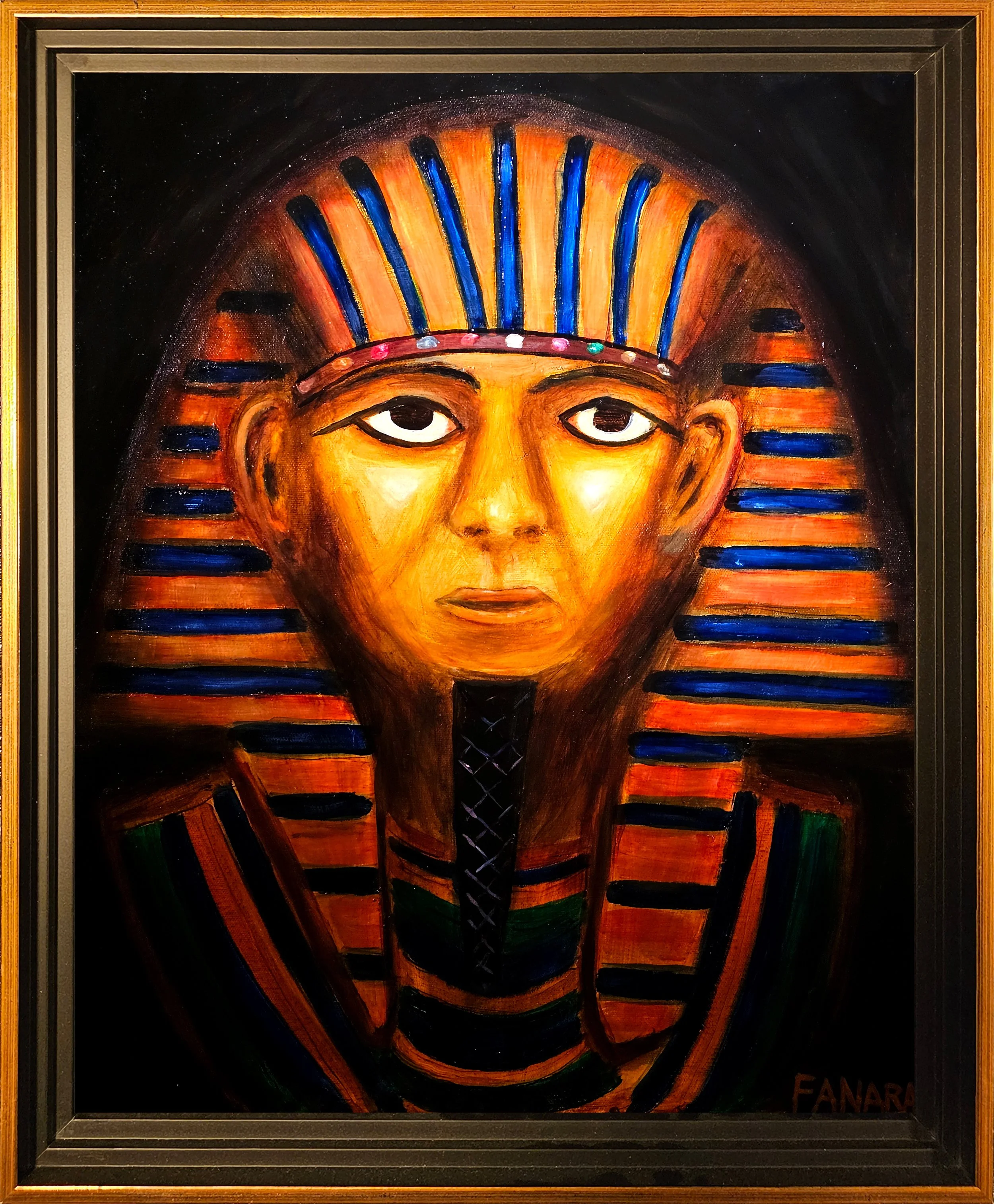 Pharaoh | 16 x 20 inches | Oil on Gallery-Wrapped Canvas | Gold-Trimmed Black Metal Frame
