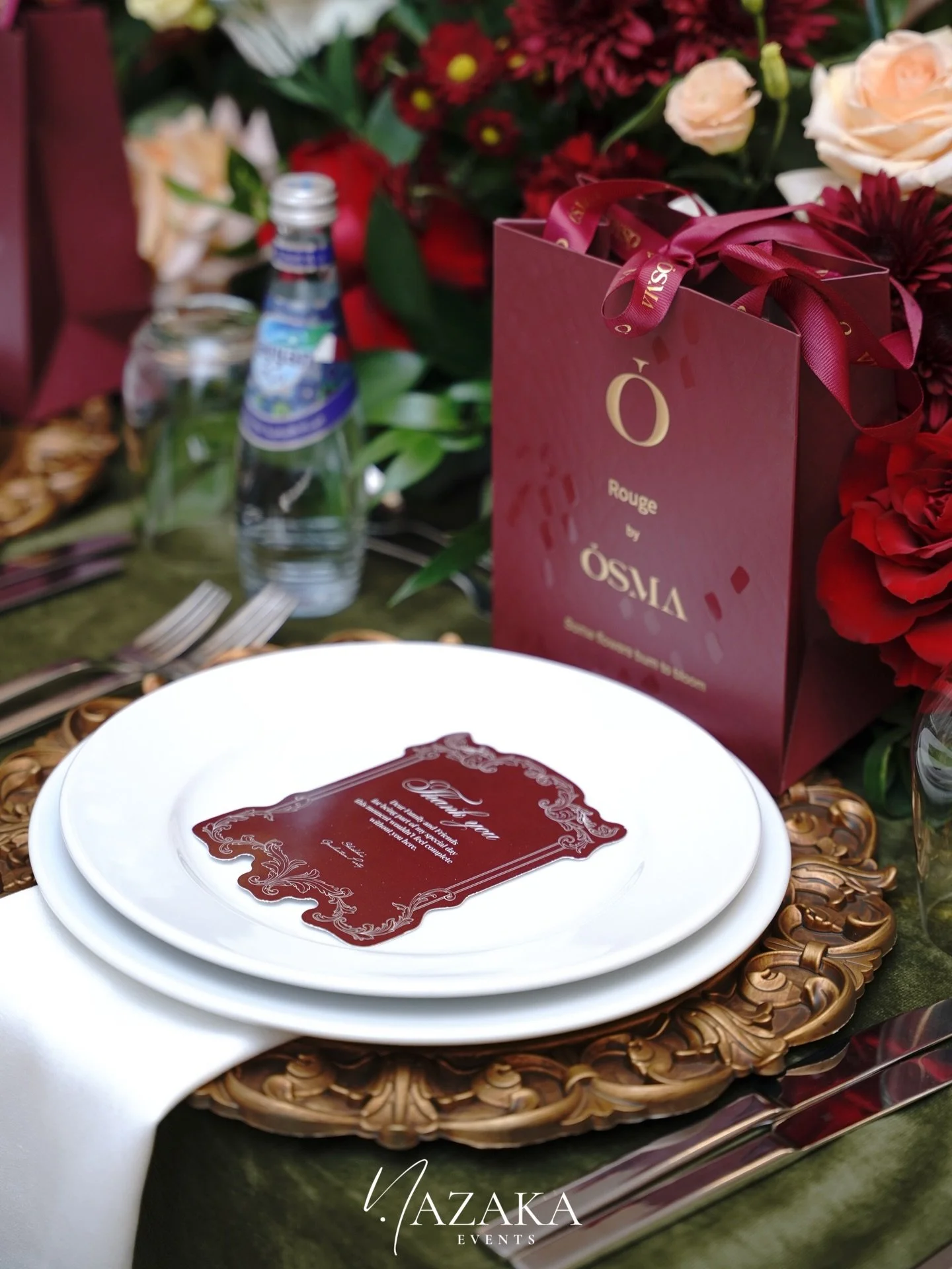 A dreamy blend of olive, burgundy, and gold where every detail feels like quiet luxury ✨