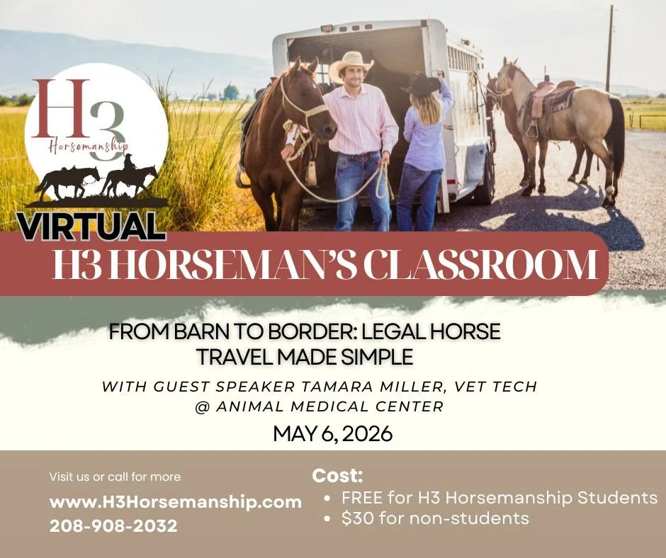 Virtual H3 Horseman’s Classroom: From Barn to Border: Legal Horse Travel Made Simple