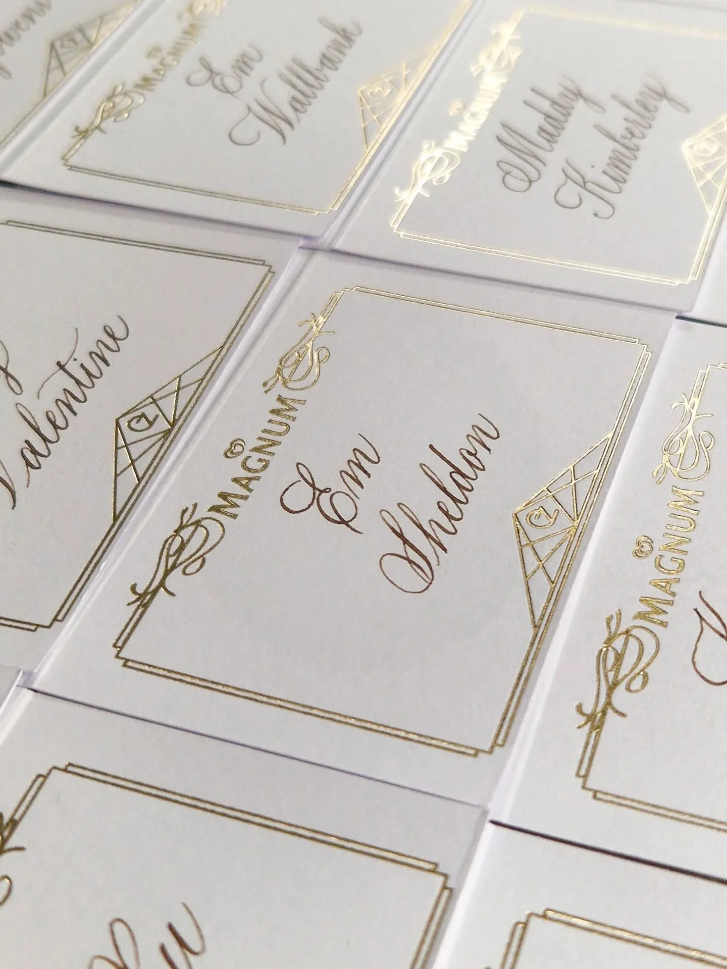 Elegant place cards to accompany a trip to Oz ✨ Another detail scribed for the @magnumuki X @wickedmovie event aboard the @belmondbritishpullman

#calligraphy #placecards #copperplate #eventcalligraphy #londoncalligraphy #kentcalligraphy