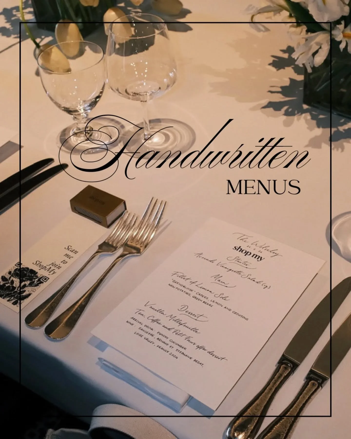 For @shopmy at @thewolseley 🖤

I've said it before and I'll say it again: I. Love. Writing. Menus. Yes you can print them but where's the fun in that? 
Each menu was customised to the guests dietary requirements for a clean and cohesive tablescape -