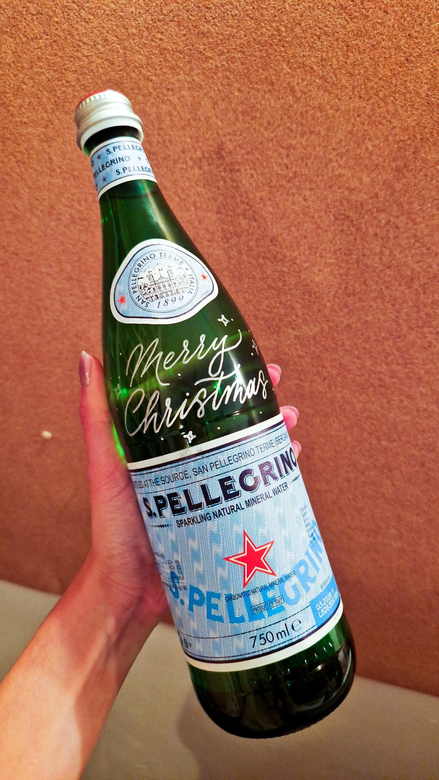 Live bottle calligraphy for San Pellegrino Christmas event