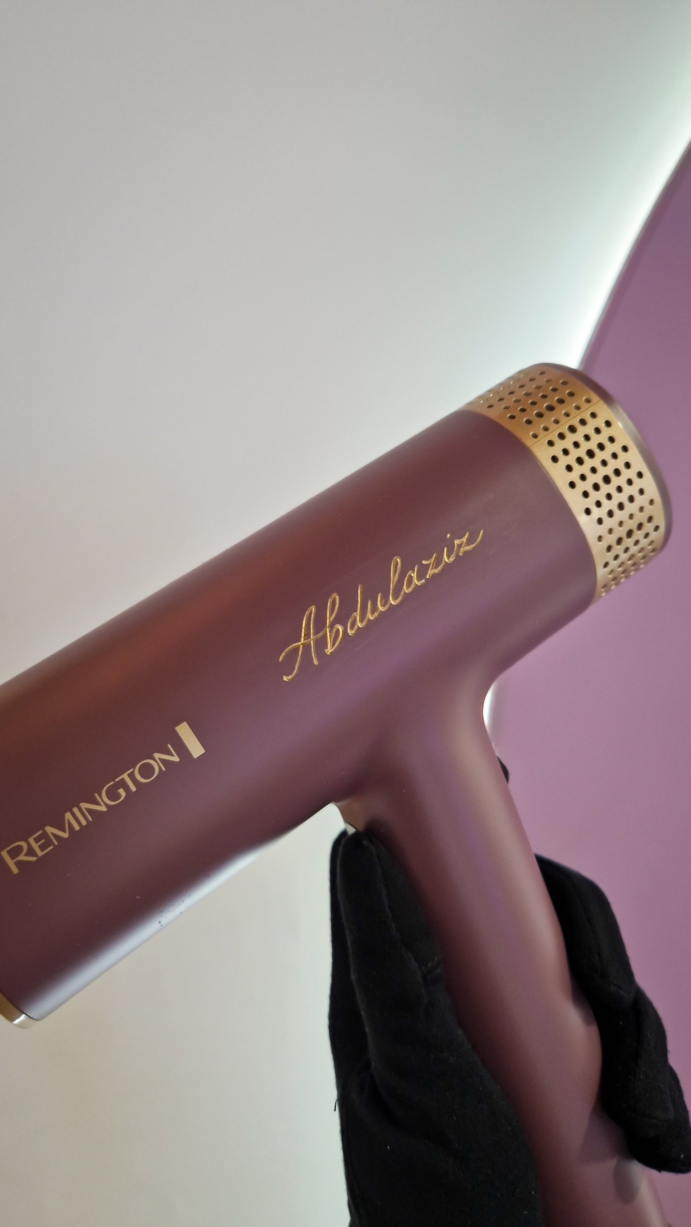 Live hair tool engraving for Remington popup at Battersea Power Station