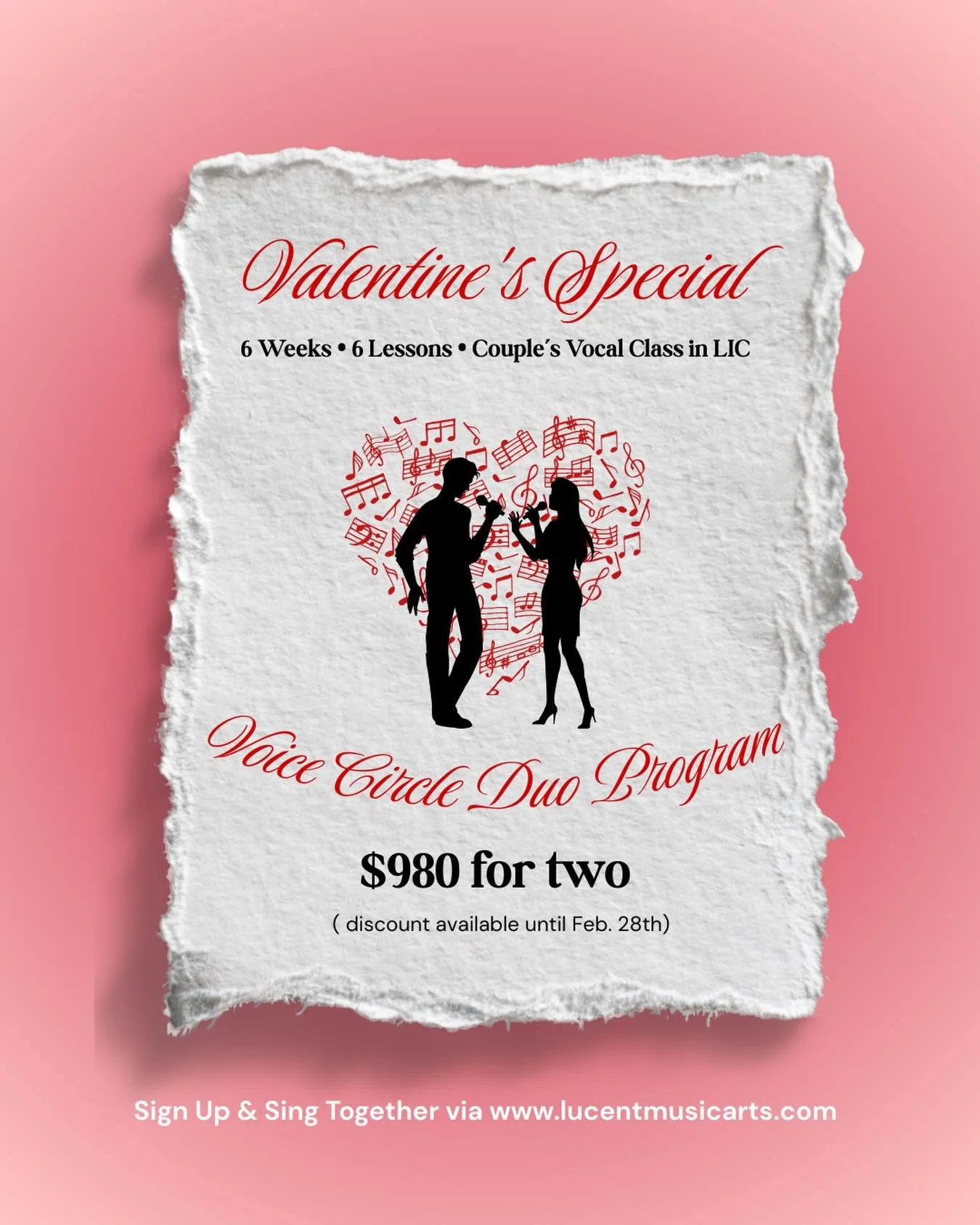 Happy Valentines 💘 

Sign up today to receive discount for Voice Circle Duo Program 🎤