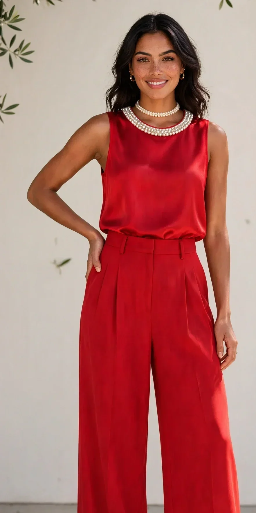 Women's Elegant Satin Summer Bead Design Satin Blouse | Vogue Harbour