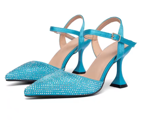 Pointed Toe Rhinestone High Heels Shoes