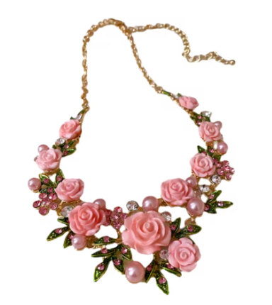 Floral Earring and Necklace Jewelry Set
