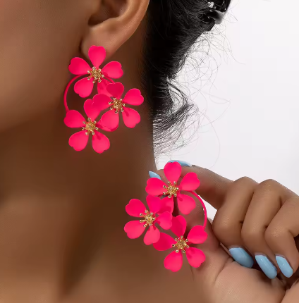 pink bohemian jewelry earring.png