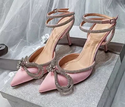 Summer Beadbowknot High Heels Party Prom Shoes