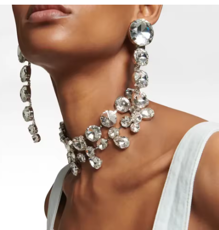 New Luxury Rhinestone Necklace and Earring Jewelry Set
