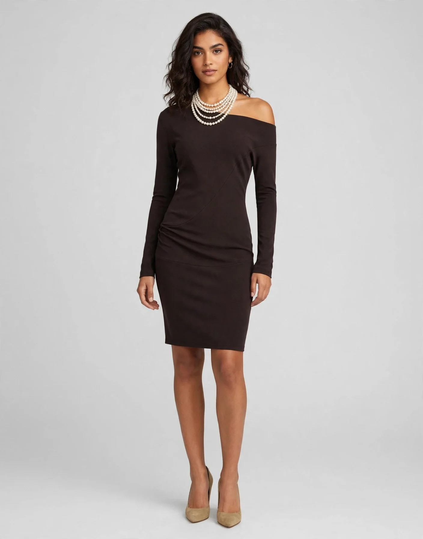 Women's One Sholder Long Sleeve Bodycon Party Dress