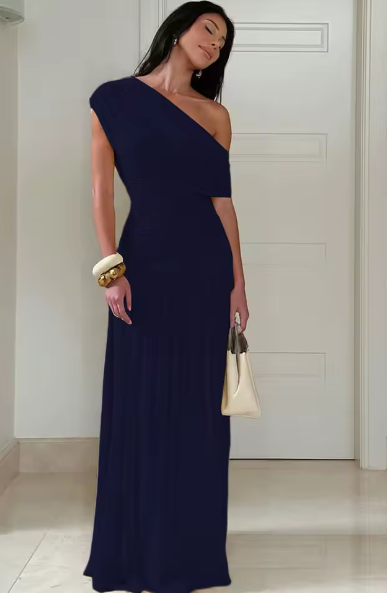 navy blue draped dress.png