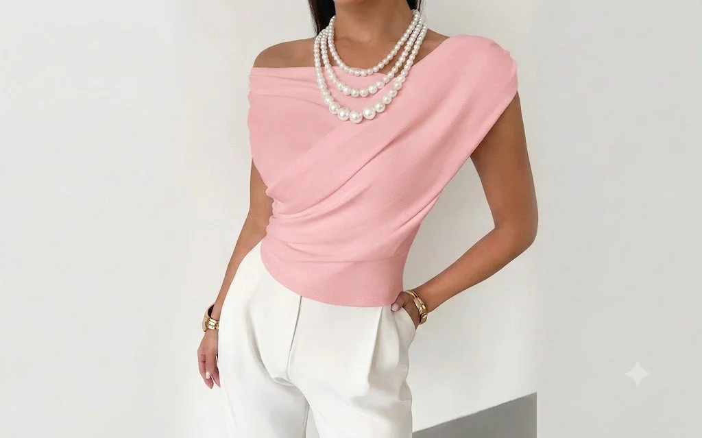 Pink Ruched Top Blouse.jpg