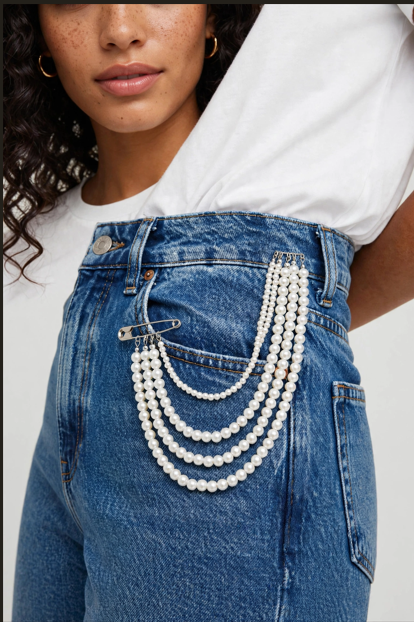 Modern Pearl Safety Pin Accessory