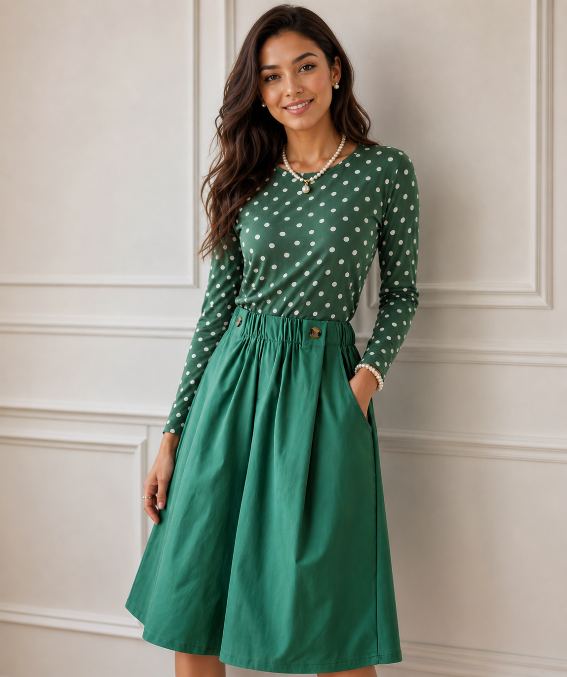 Women's Loose High, Elastic Waist Wide Leg  Culottes