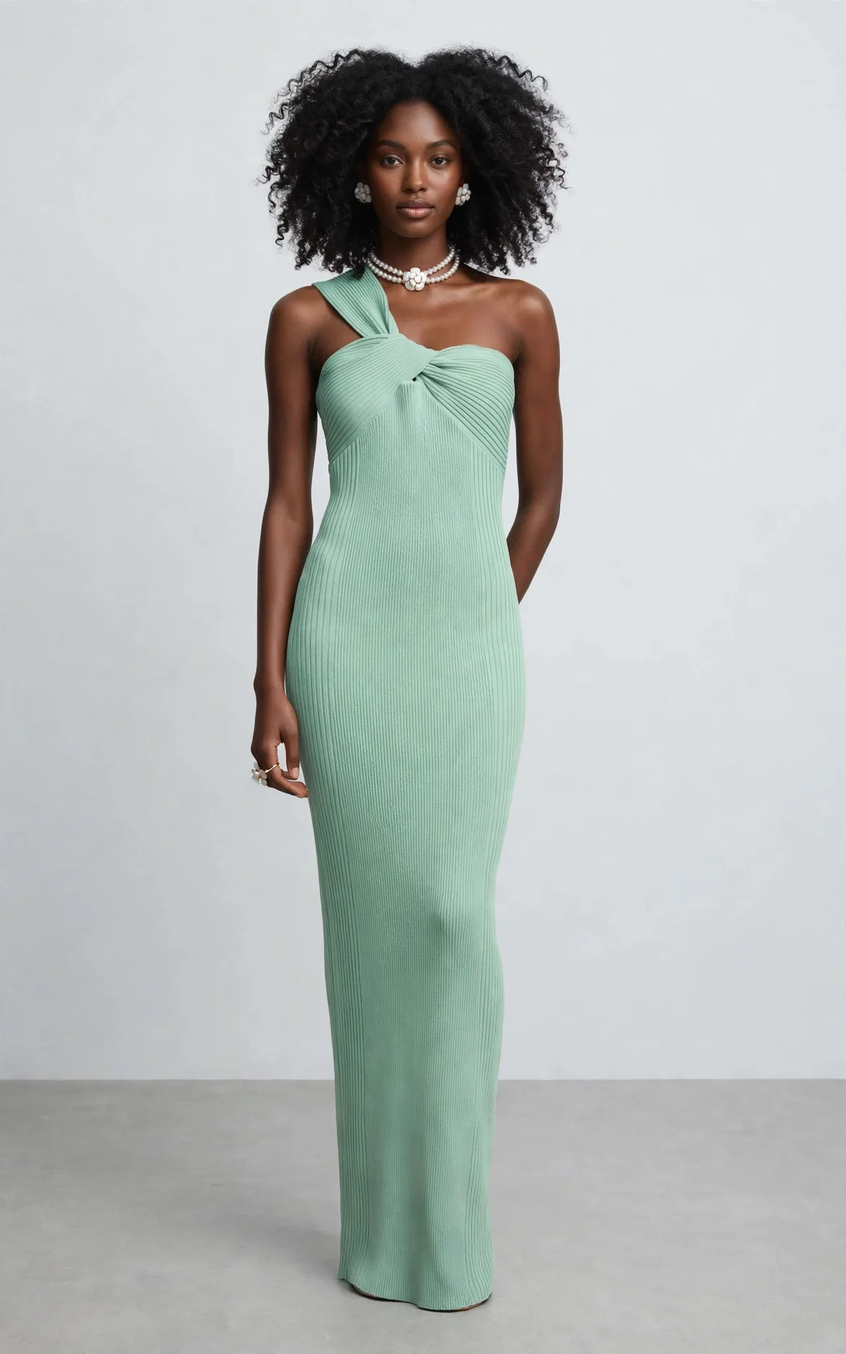 One-Shoulder Knitted Party Sleeveless Bodycon Summer Dress