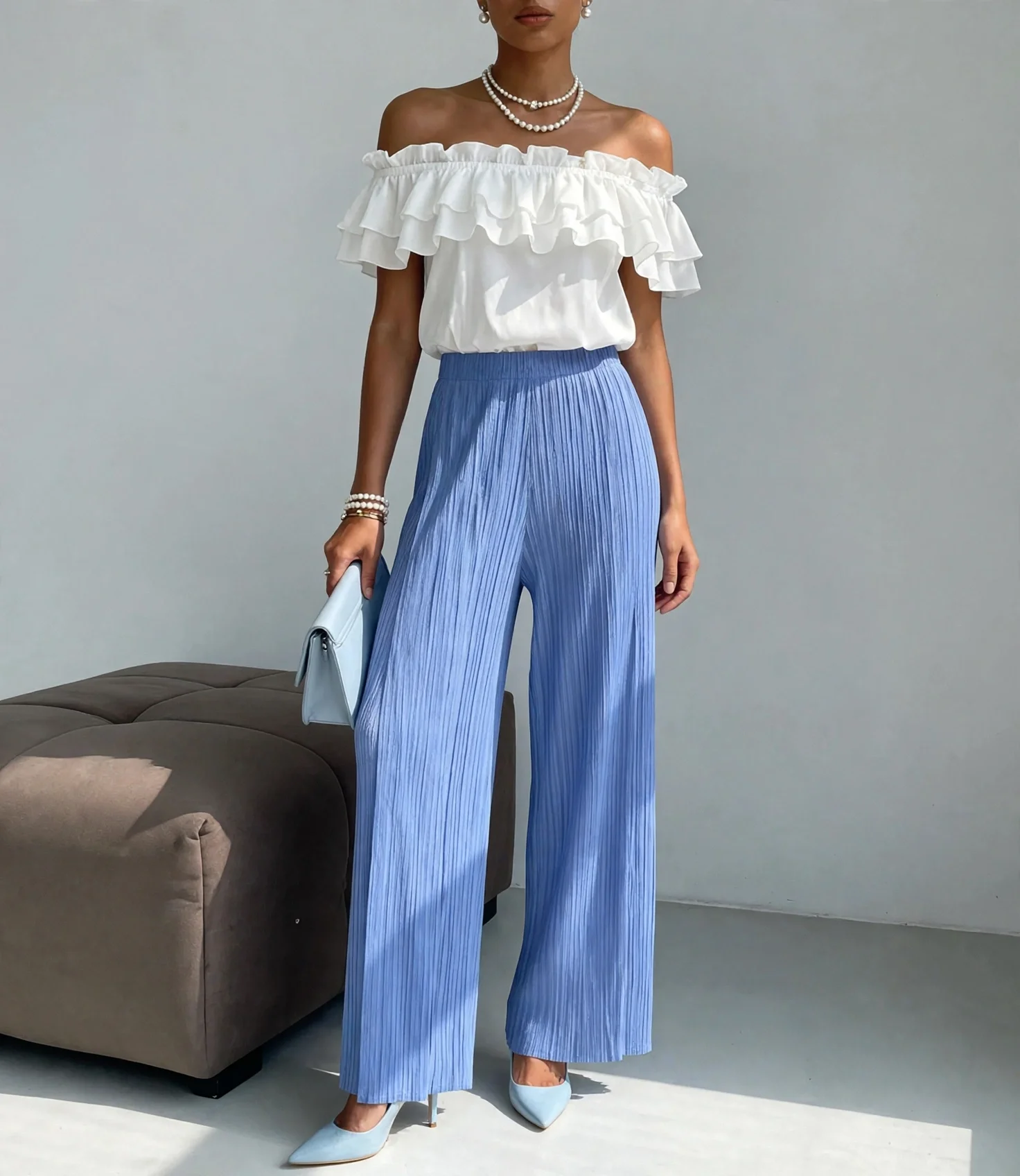 blue wide leg pleated pants.webp