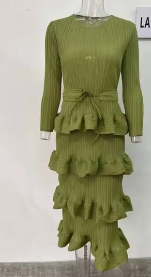 green tiered formal dress.png