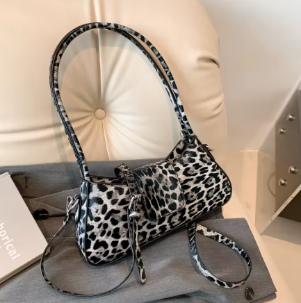 Women's Leopard Print Underarm, Shoulder and Crossbody Bag