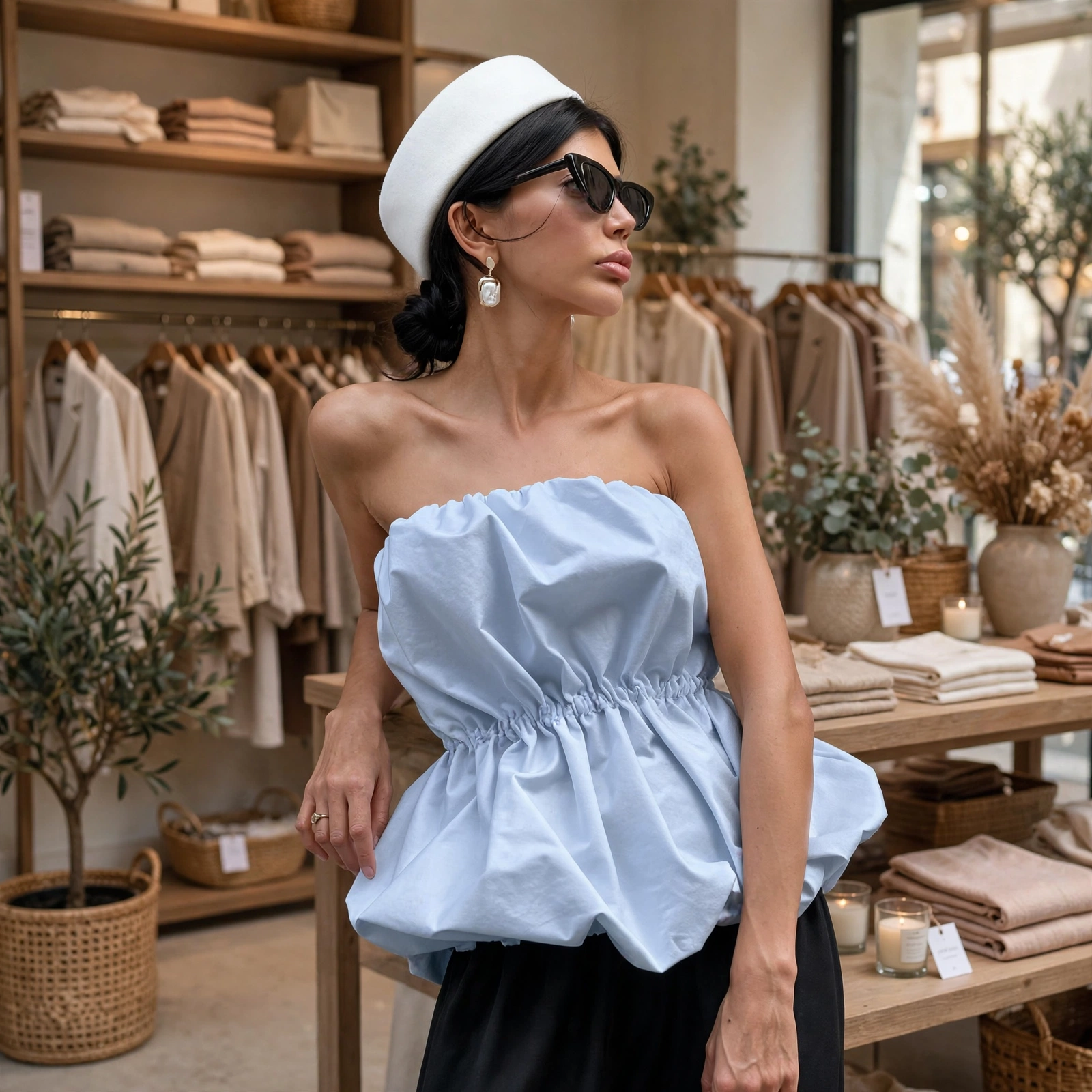 Women's Strapless Tube Top – Bubble Hem Bandeau Blouse | Vogue Harbour