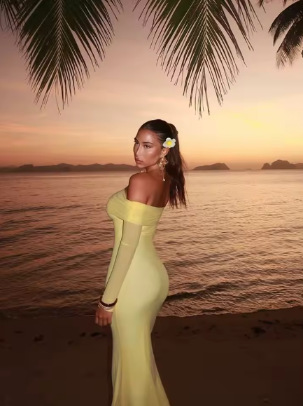 side view-yellow off shoulder maxi dress.png