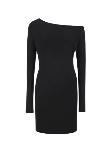 black one shoulder bodycon dress.png