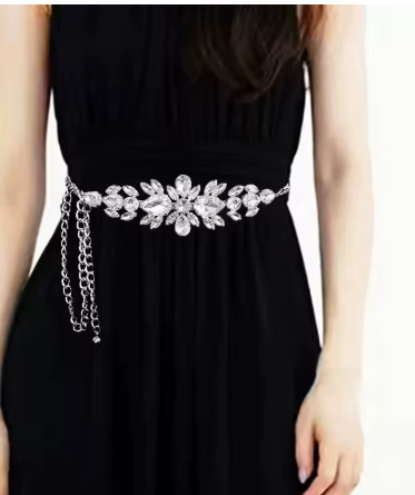 Rhinestone Inlaid Waist Chain Fashion Belt
