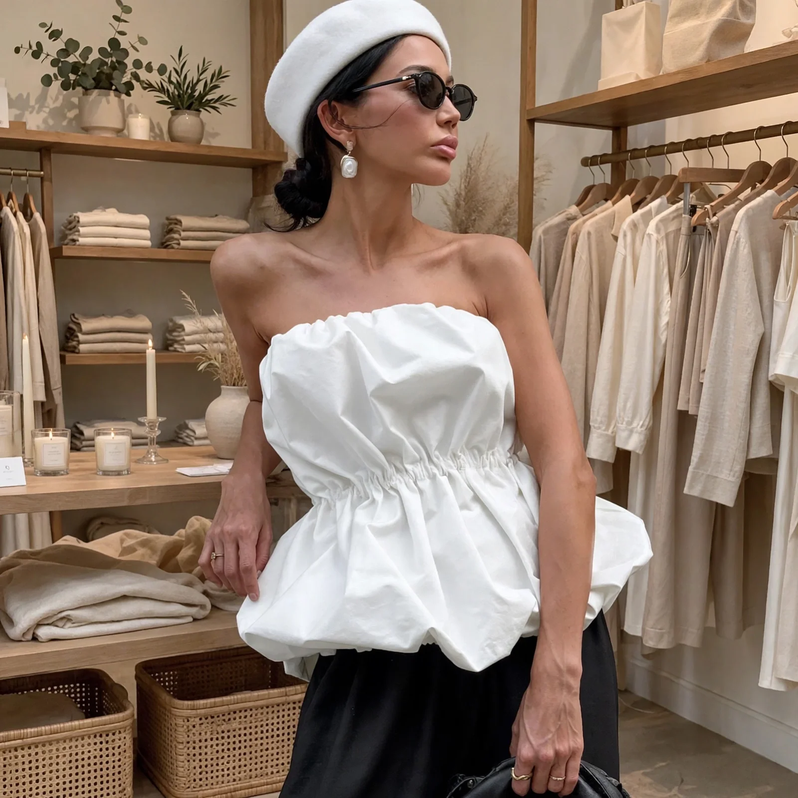 white tube top blouse with boutique background.webp