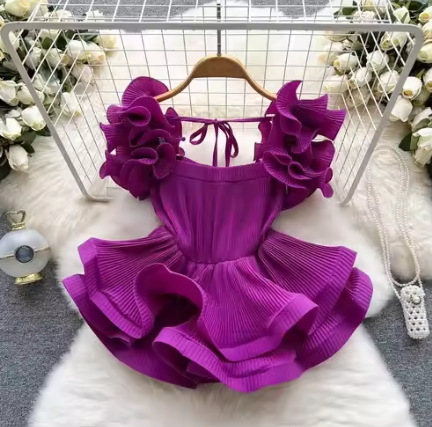 purple pleated blouse.png
