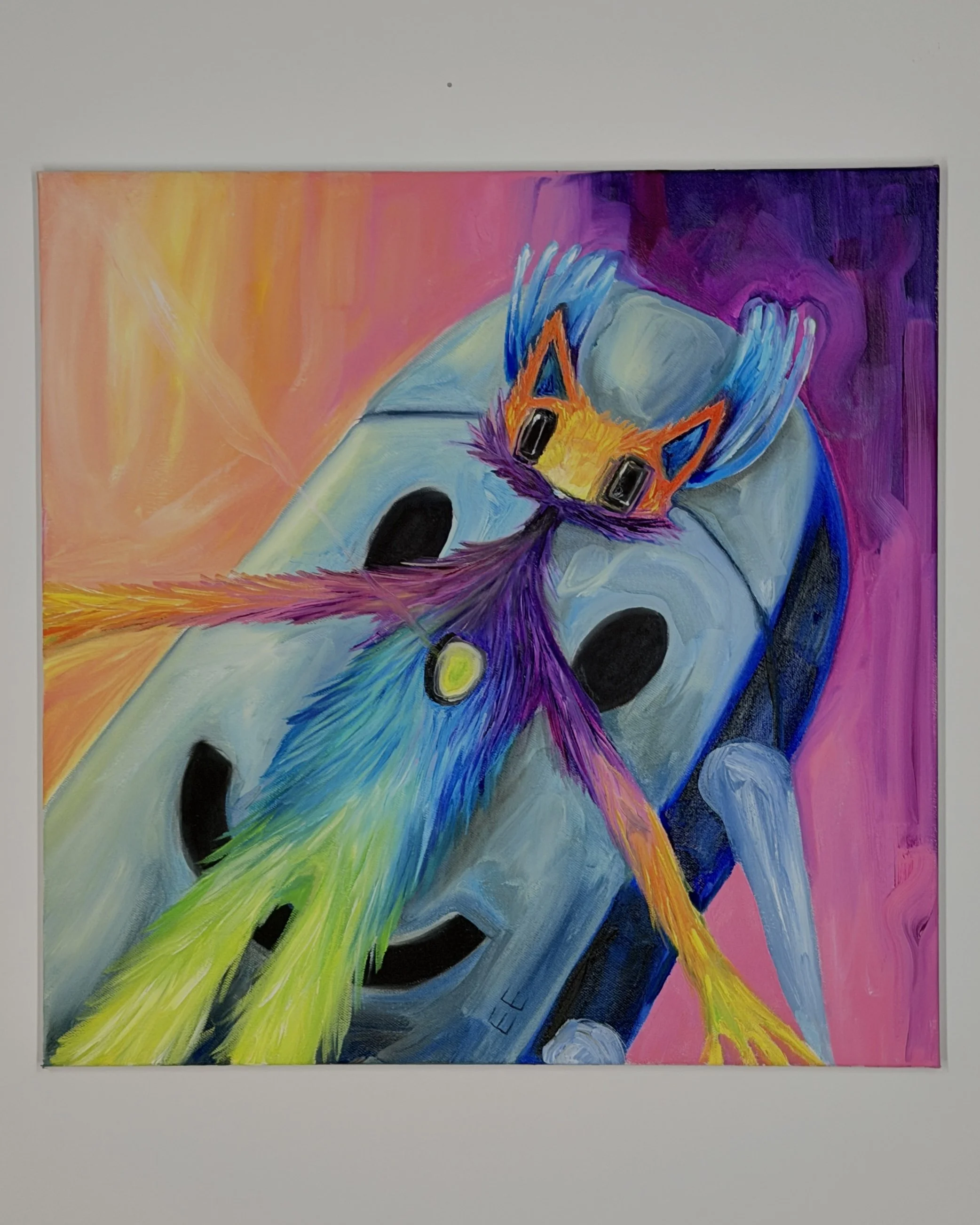 "Act 1: Dance of the EEs" 
Oil painting on canvas
 20" x 20"
 2025