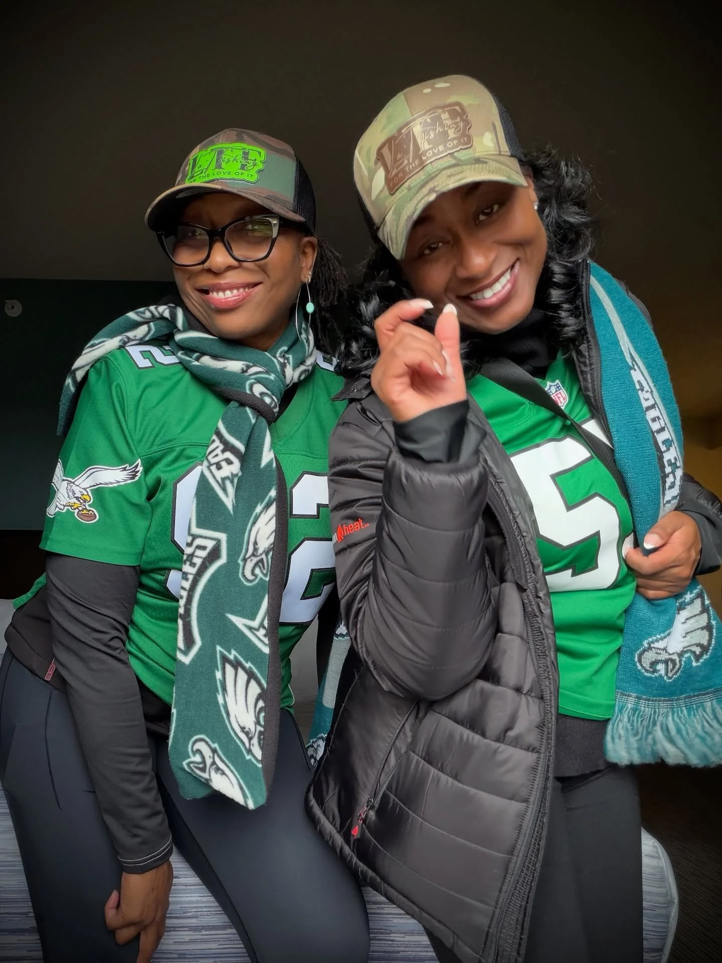 Reppin&rsquo; @latfishingltdco and them @philadelphiaeagles  in the frozen tundra they call Lambeau Field. #girlslovefootballtoo