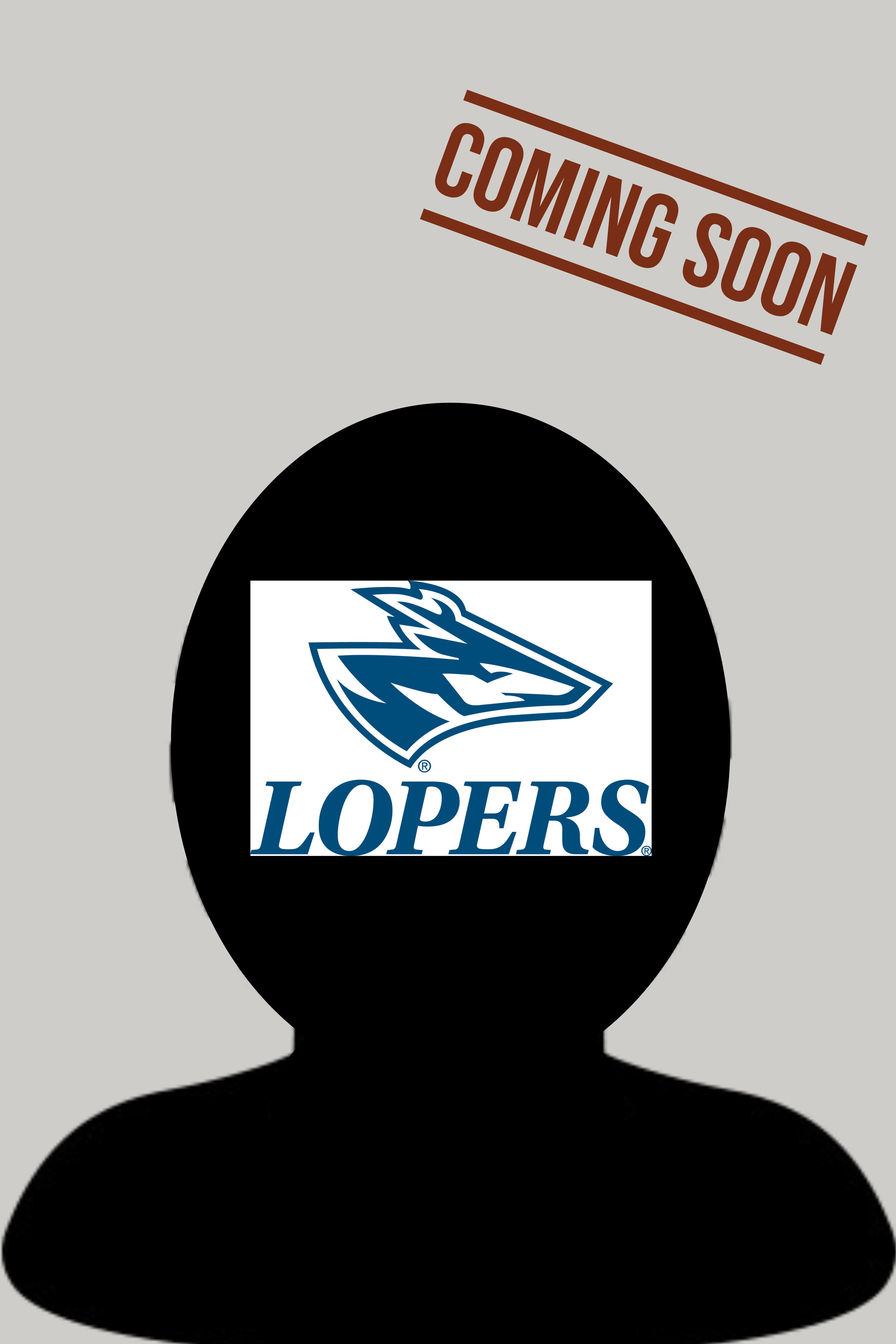Silhouette of a person with a Lopers logo on the face, and a 'Coming Soon' sign above.