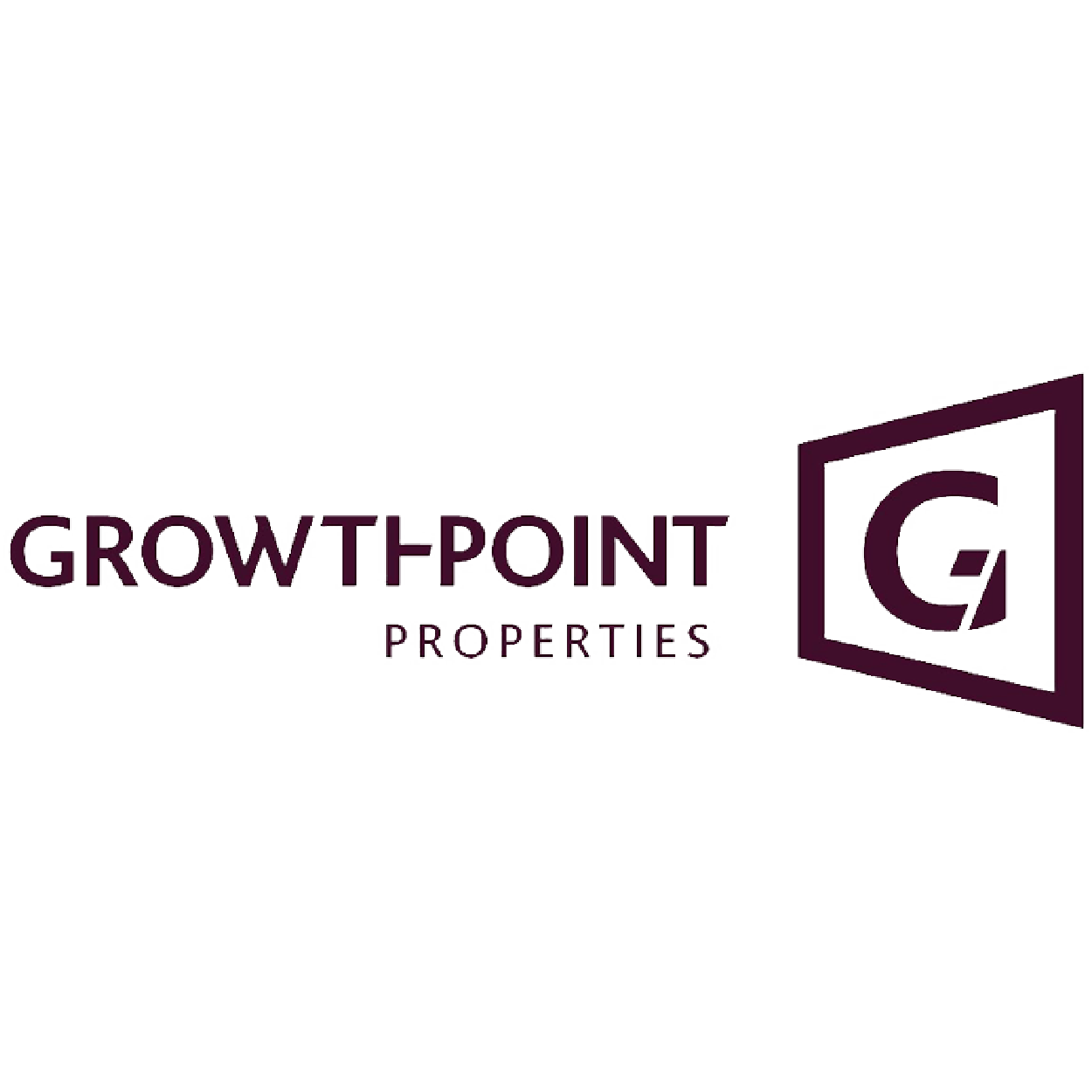 Logo for GrowthPoint Properties with purple text and a purple square icon containing the initials G P.