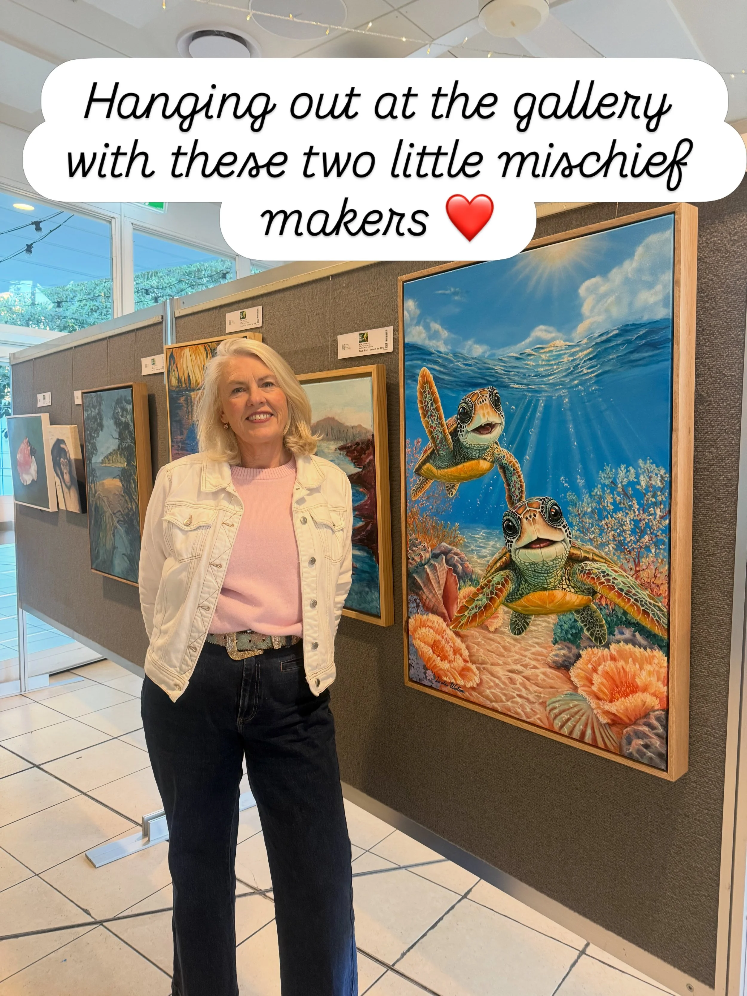 ✨ Hanging out at the CCAS Winter Art Exhibition tonight with these two little hatchlings!

If you&rsquo;re looking for something joyful to brighten your day, I&rsquo;d love for you to stop by and say hello. There are so many beautiful works from tale