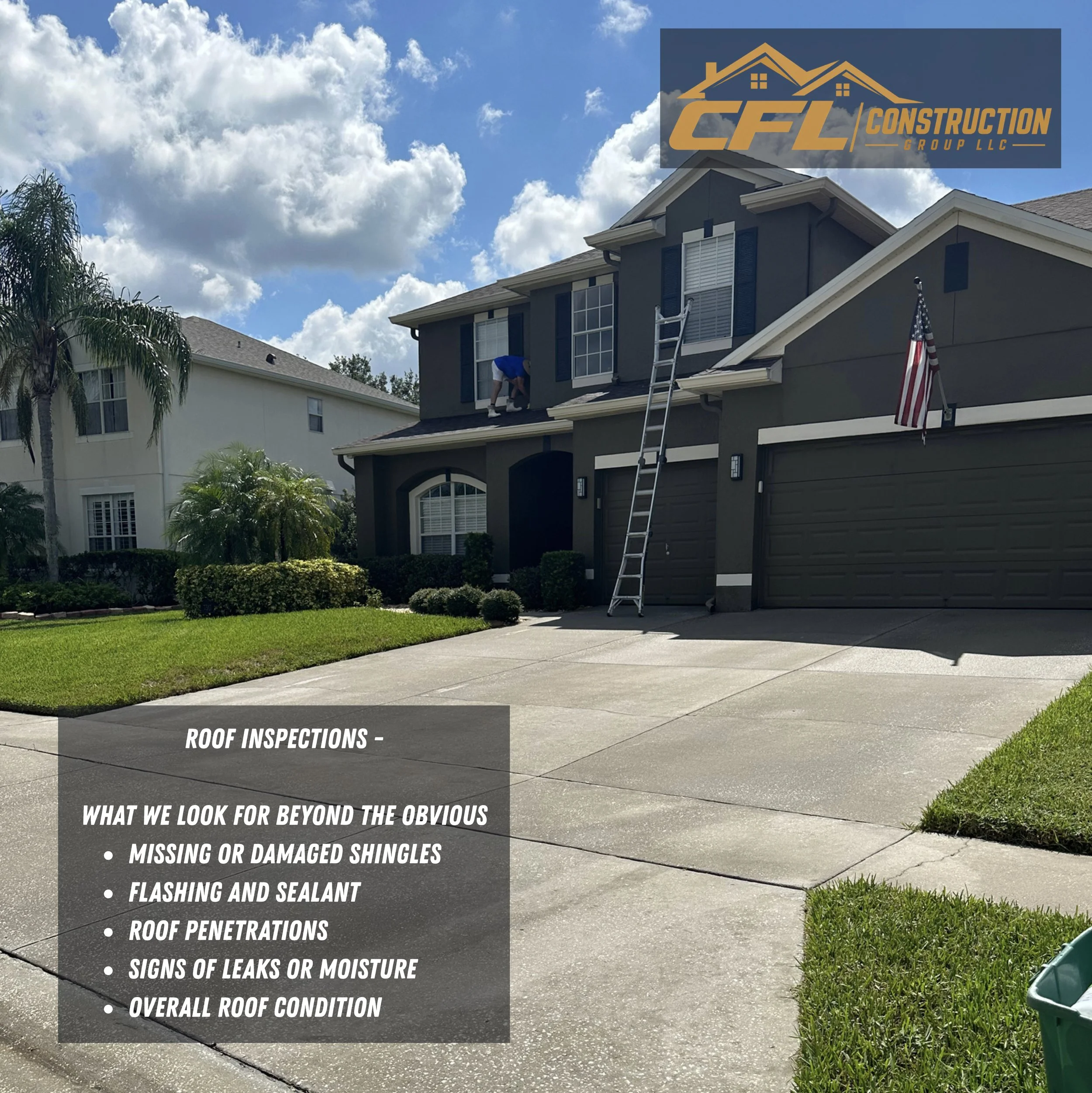 Free roof inspection in central florida by cfl construction group llc