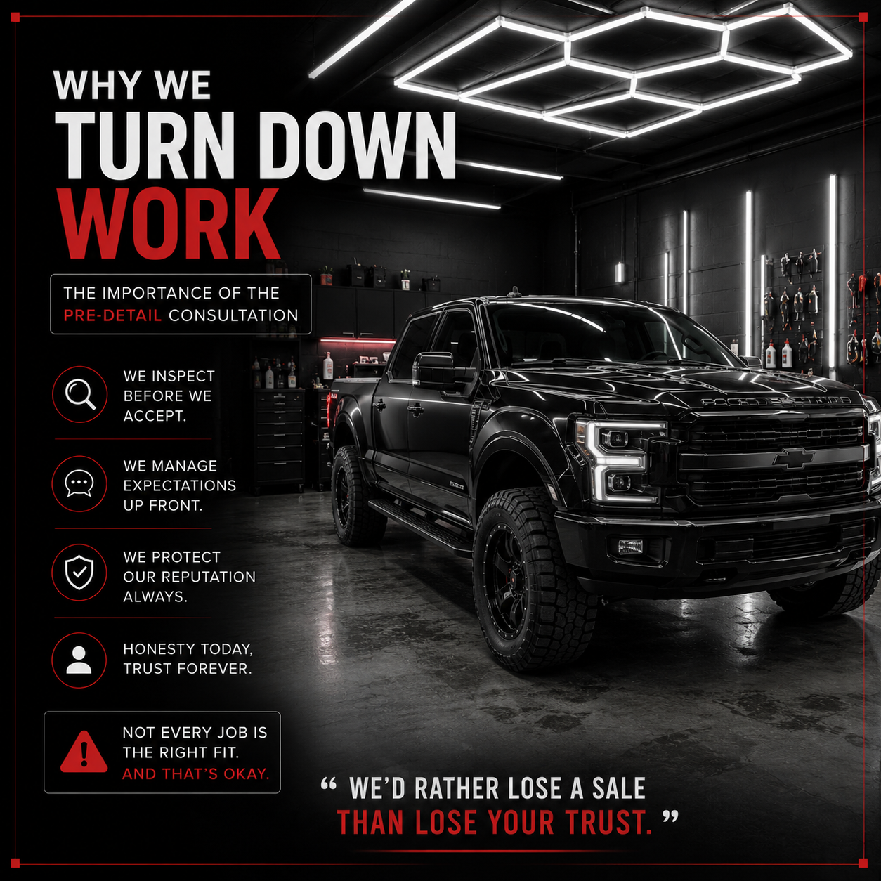 WHY WE TURN DOWN WORK THE IMPORTANCE OF THE PRE DETAIL CONSULTATION