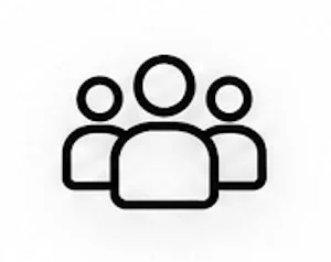 Icon of three people representing a group or team.