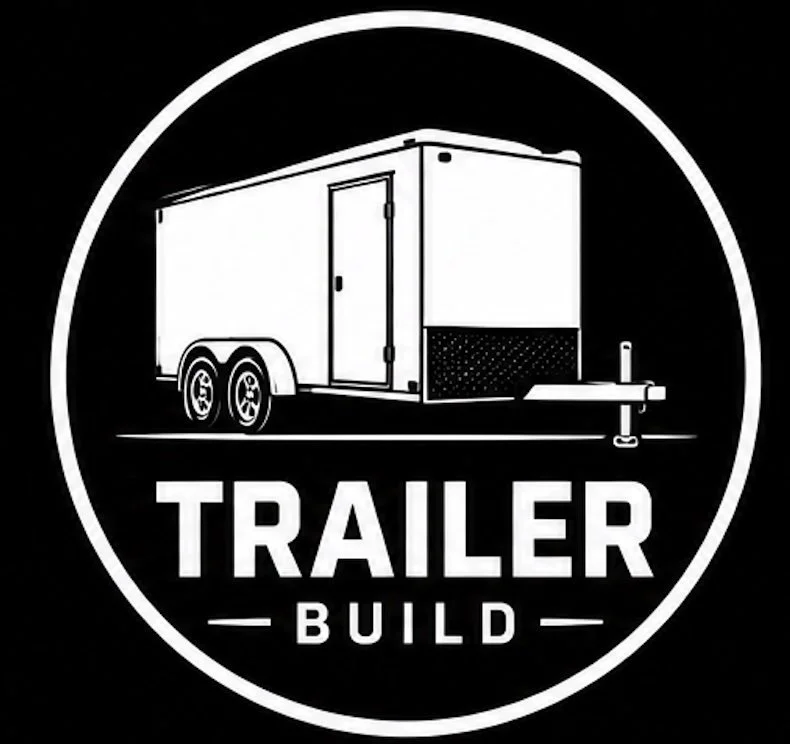 Black and white logo of a trailer with the text "TRAILER BUILD" below it.