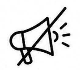 An illustration of a megaphone with a line crossing through it, indicating a muted or disabled sound.