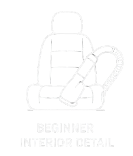 A graphic of a car seat with a vacuum cleaner in front, and the text "Beginner Interior Detail".