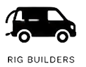 Outline illustration of a van with the text 'RIG BUILDERS' below