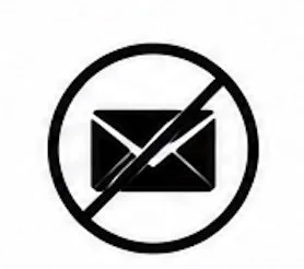No email envelope or spam icon