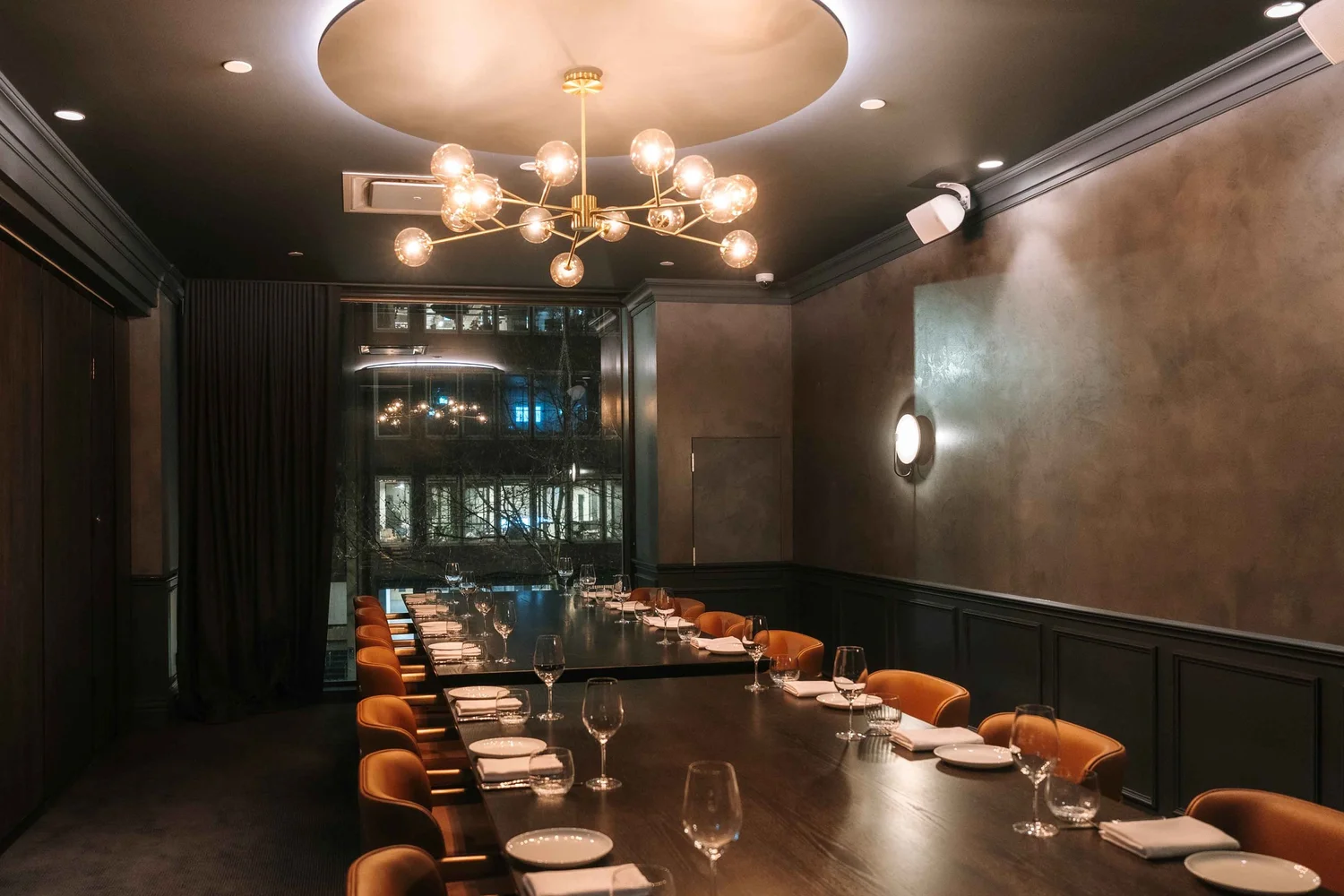 Rooms 2 and 3 combined at Blackbird Melbourne, the full length of the table