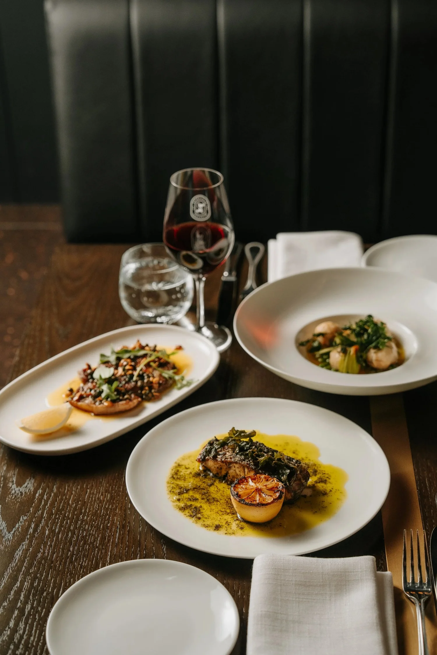 A set table at Blackbird Melbourne, Collins Place